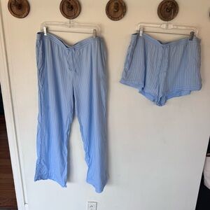 stars above Light Blue Striped Pajama Set - shorts & Pants size XXL